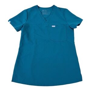 FIGS Catarina One-Pocket Scrub Top Teal Blue XS FW1000 Technical Collection